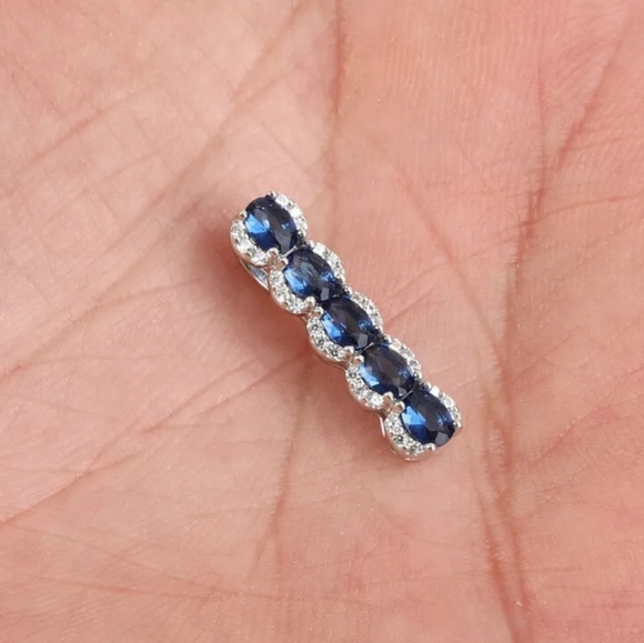 Kharma by Avelon Jewelry - 5 sapphires and white Topaz sterling pendant